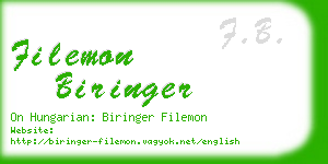 filemon biringer business card
